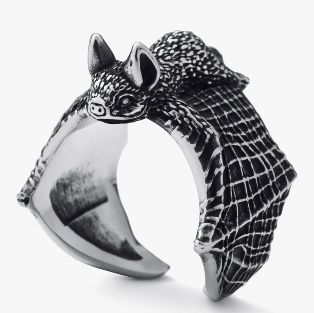 Silver Bat Design Ring